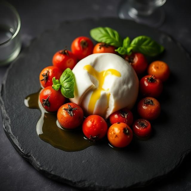 Burrata with roasted tomatoes